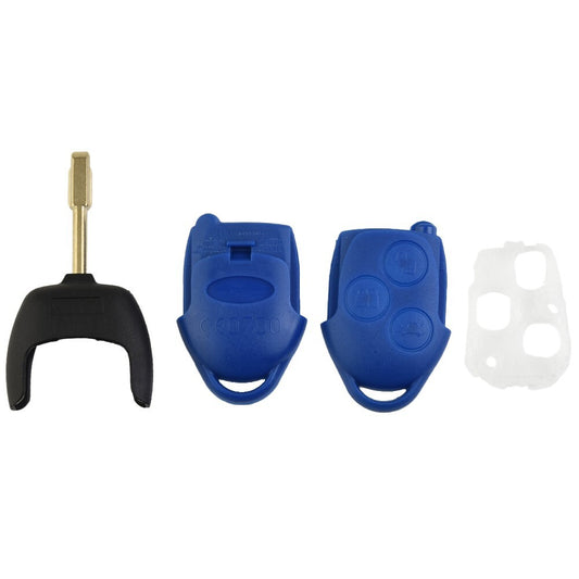 Key fob protective case with 3 buttons, blue remote control for Ford Transit MK7 2006 - 2014