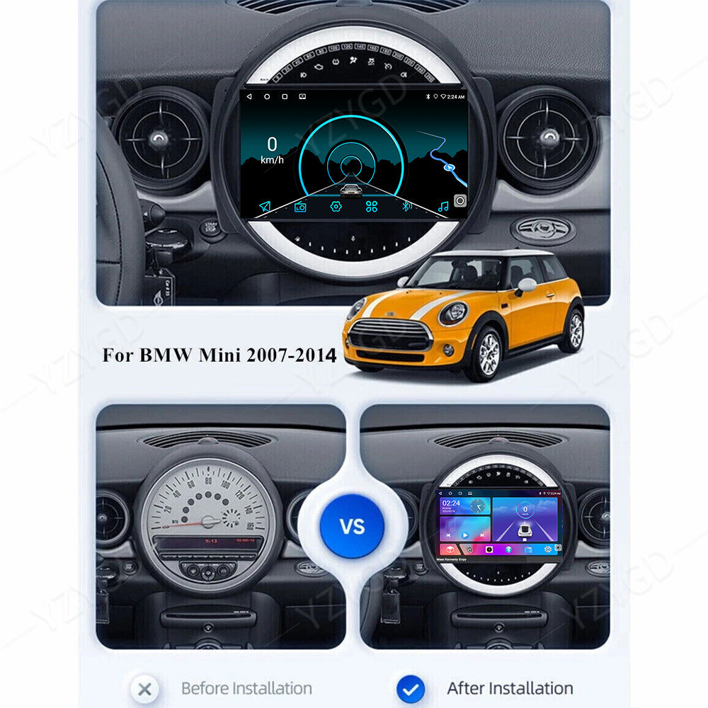 Car Stereo Radio CarPlay for BMW for Mini Cooper R56 2007-2013 Android 14 GPS Navi