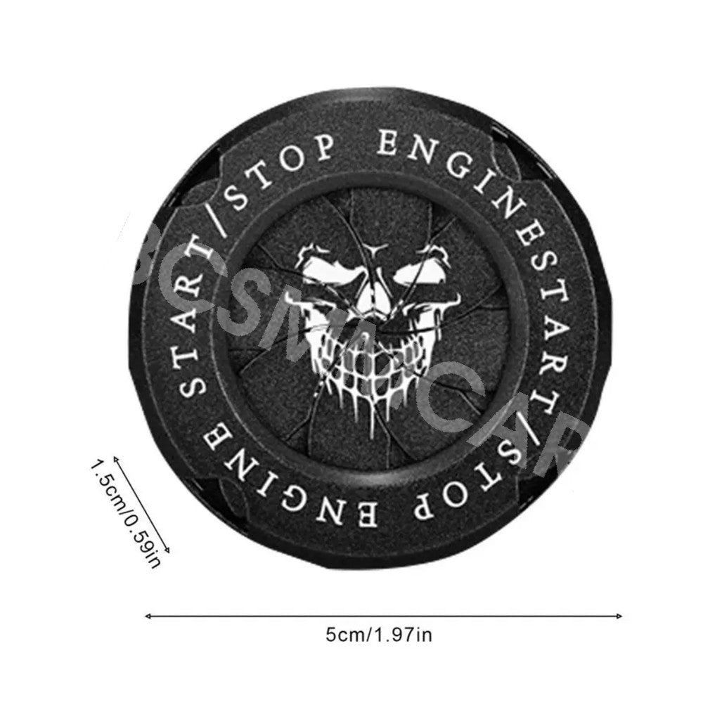 Engine Start Stop Push Button Cover Trim Accessories Skull Head Car Automotive