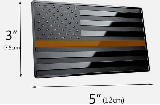 Car side fender rear trunk badge sticker American flag black and orange  for ford