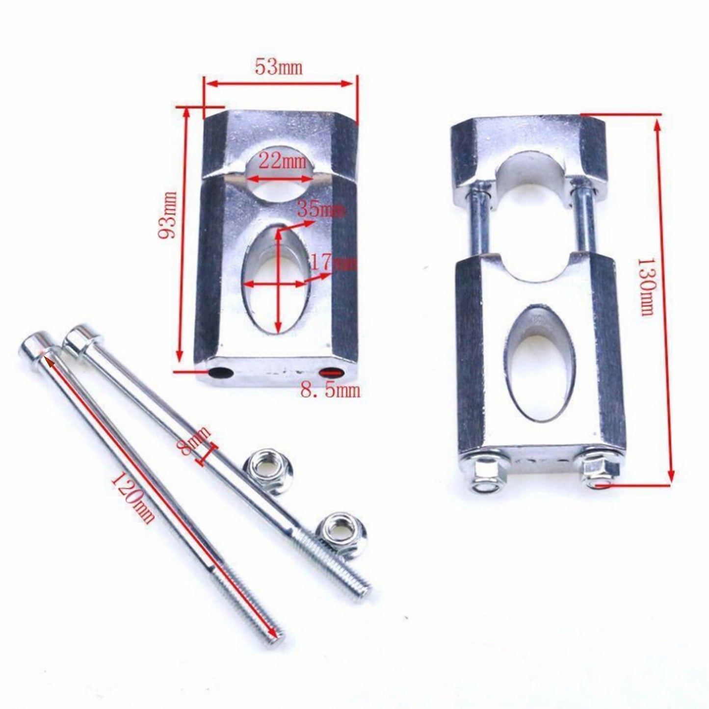 22mm Handlebar Bar Mount Clamp Risers Pit Dirt Bike Pit Pro Atomik Thumpstar
