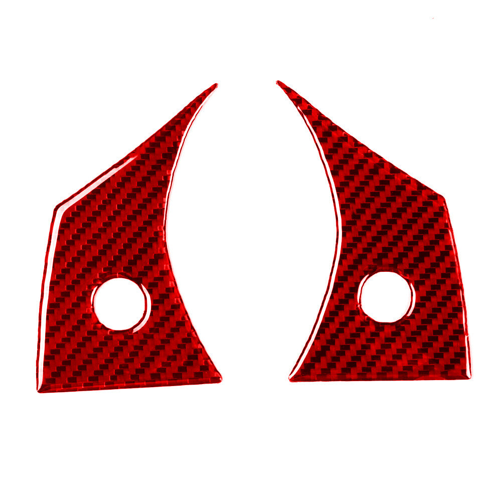 Red Carbon Fiber Interior Steering Wheel Button Cover Trim for Tesla for Model Y /3