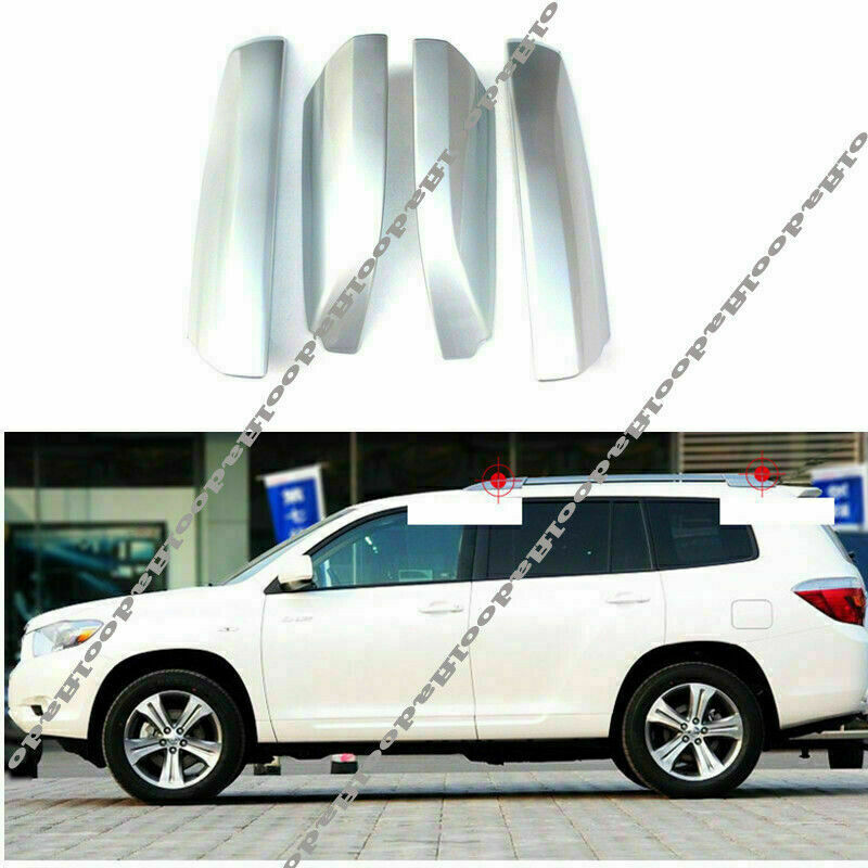 4Silver Roof Rack Bar End Cover Shell Replace for Toyota Highlander 2008-2013