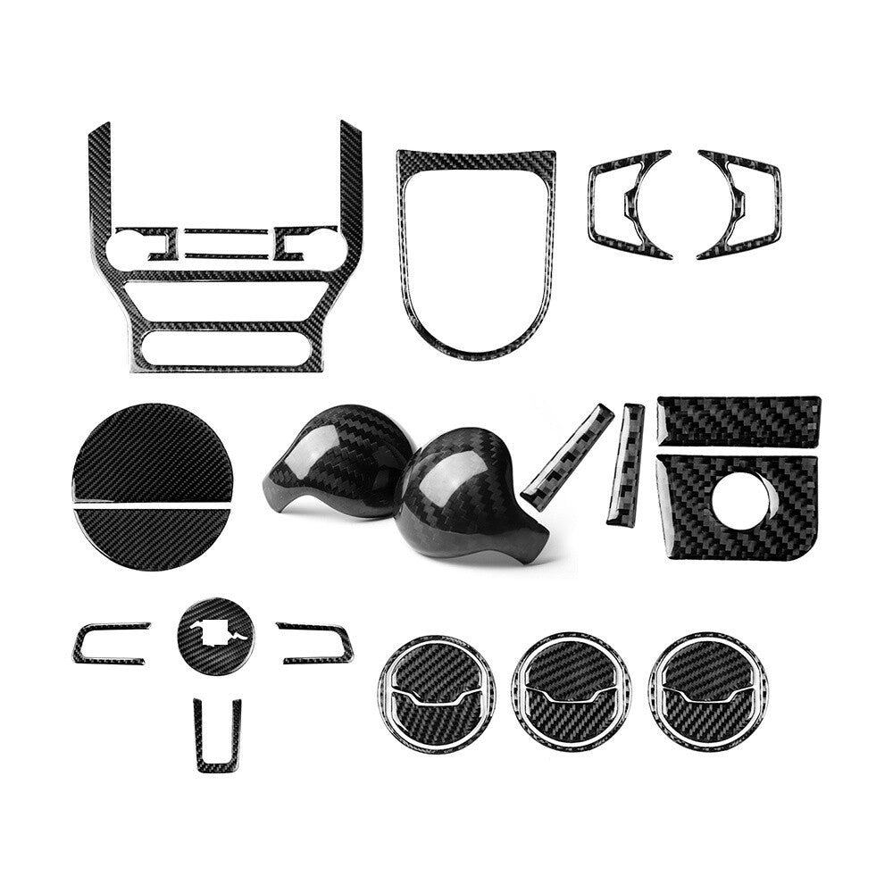 28PCS for Ford for Mustang 2015-22 Carbon Fiber Car Interior Set Kit Decoration Trim