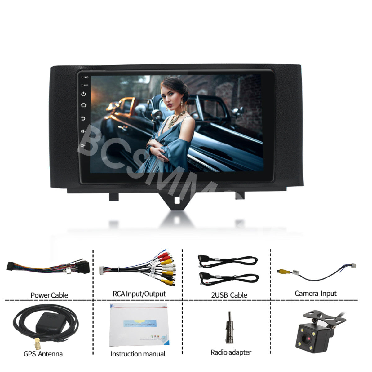 Touch Screen Car Radio Player W/Cam Fit for Mercedes for Benz for Smart Fortwo 2011-2014