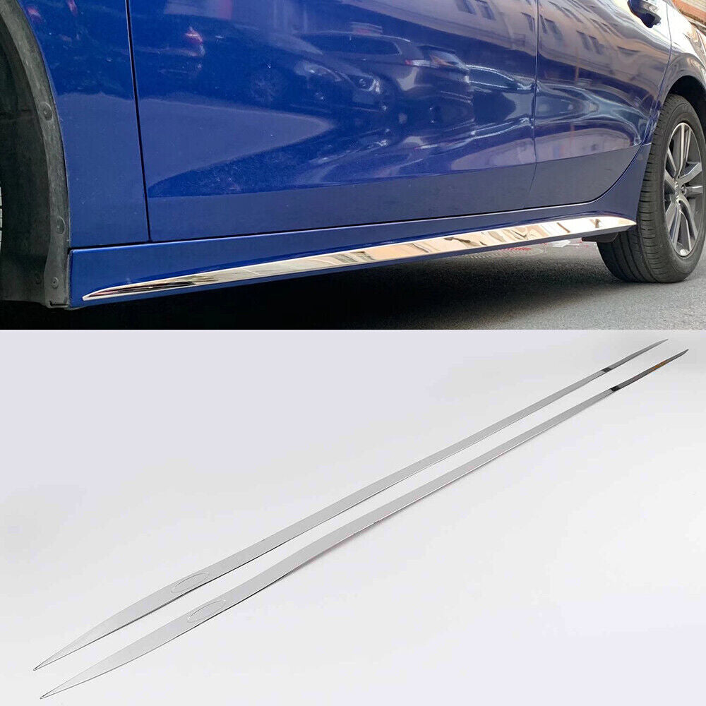 for Honda for Civic 2022-23 Sedan Chrome Steel Body Side Skirt Molding Strip Trim 2x