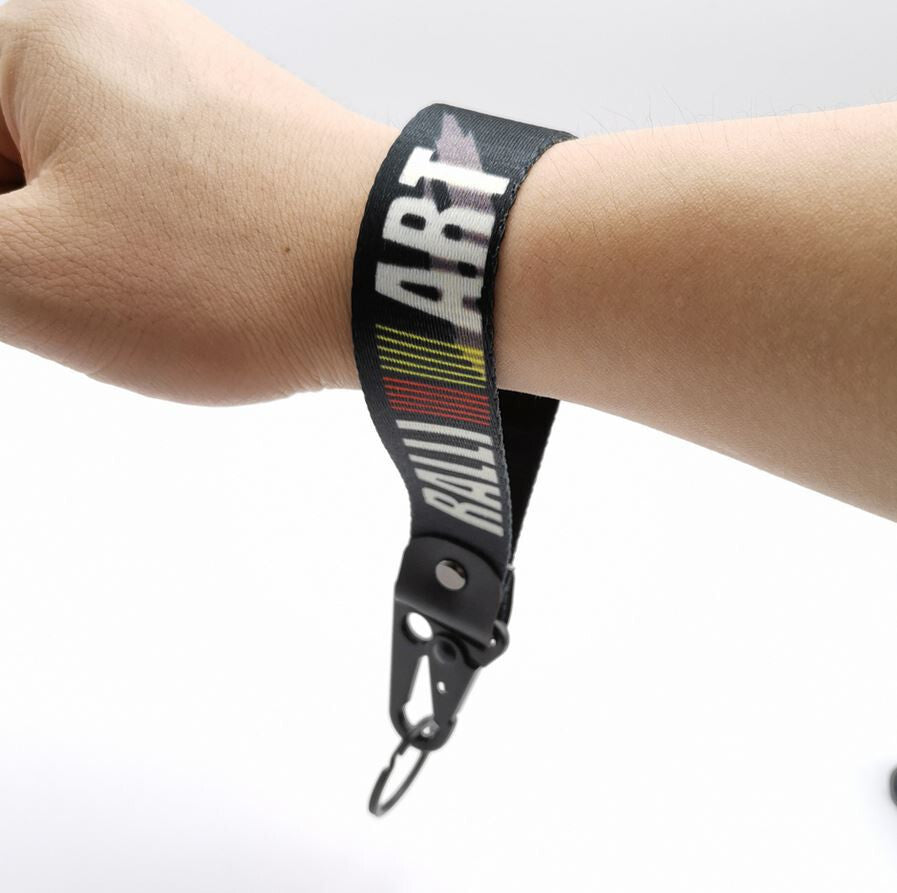 Car keychain/key ring with lanyard accessory Ralliart Black for Honda for Acura