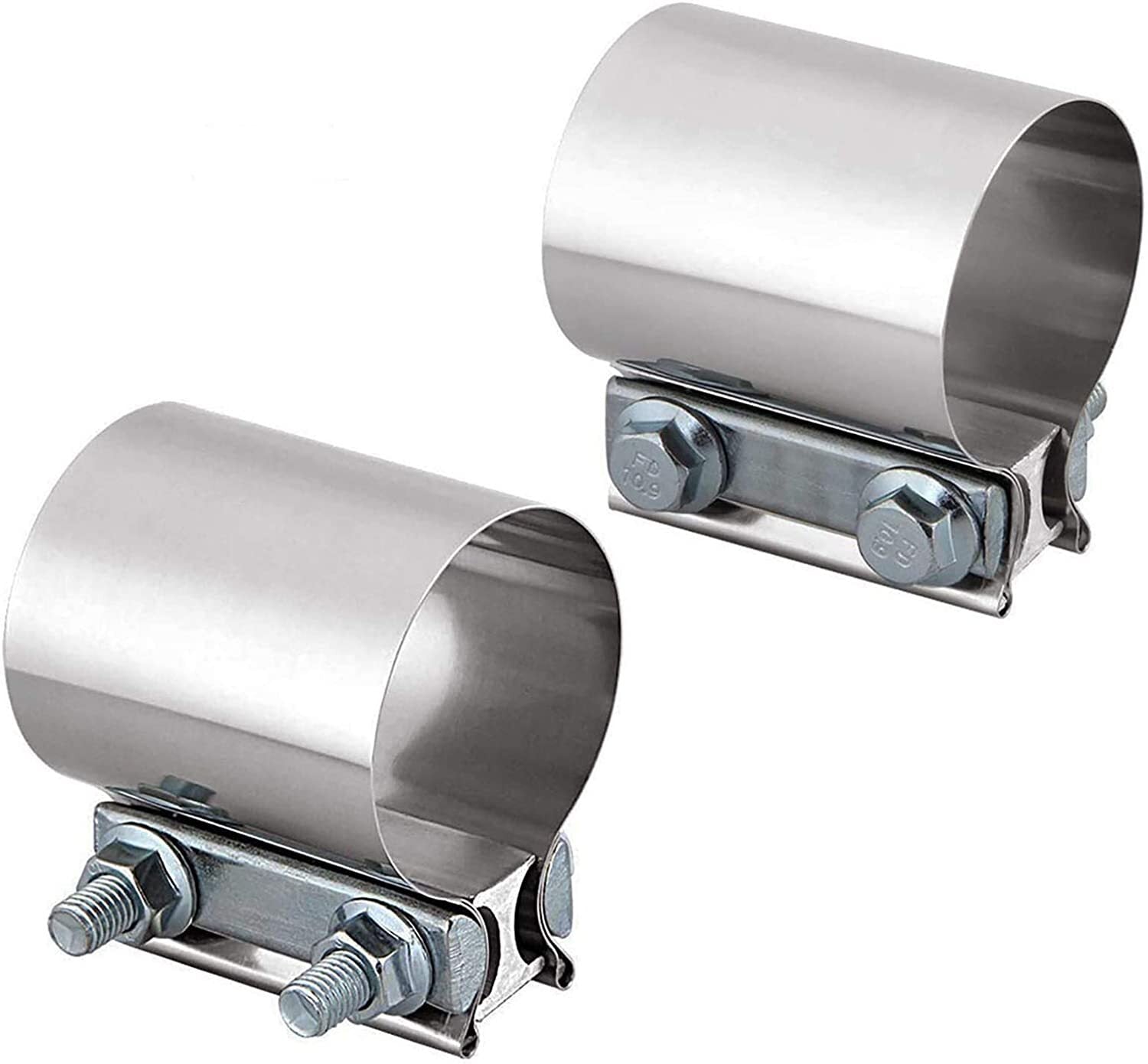 2Pcs 5 Inch Stainless Steel Exhaust Clamp Lap Joint Band ClampExhaust Clamps