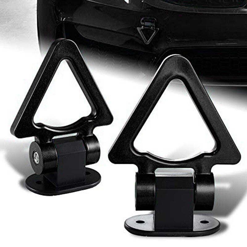 Car universal V-shaped viscose trailer hook simulation decorative ring Black
