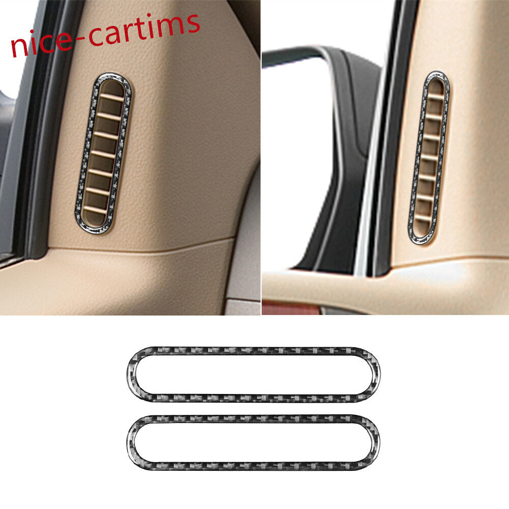 2¡ÁCarbon Fiber Front Door Air Vent Outlet Ring Cover for Ford F150 FX4 2004-2008