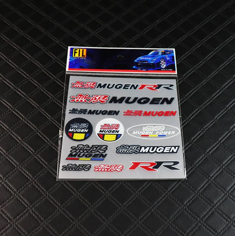12-Piece Car Reflective Sticker Set, Badges, Decals, Vynils Mugen, for Nissan
