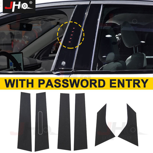 for Mustang Mach-E 21-22 Window B Pillar Post Molding Trim Sticker Carbon Fiber