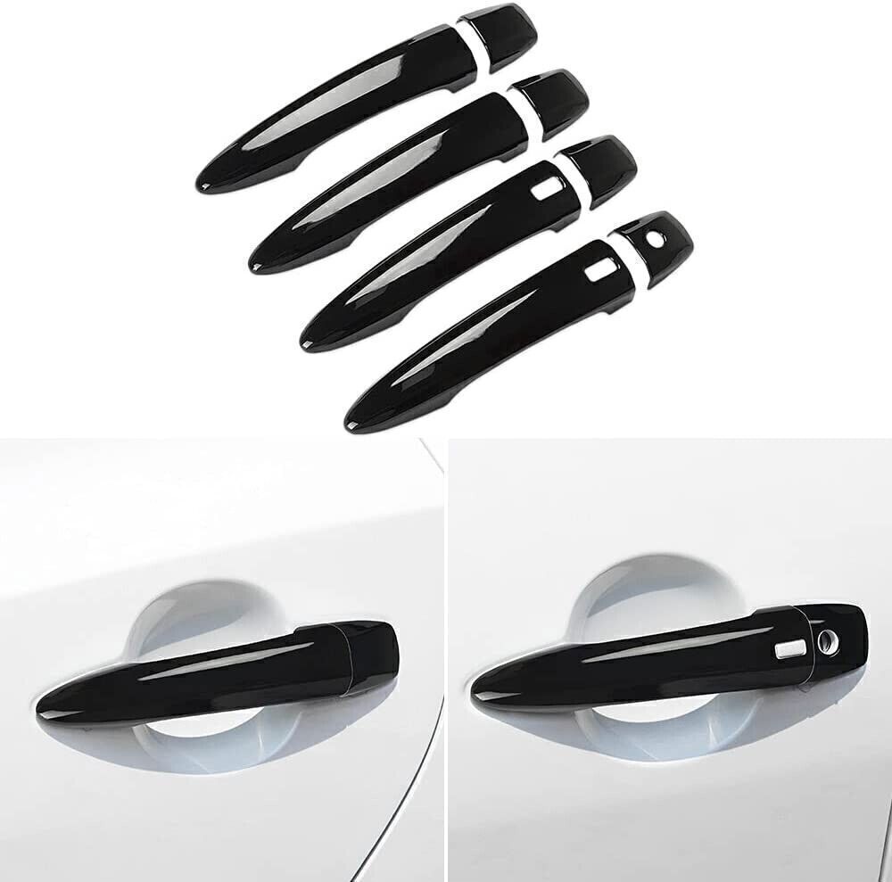 10X Gloss Black Outer Door Handle Moulding Cover Trim For 20-2023 for Nissan Sentra