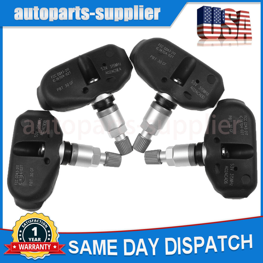 4 Tire Pressure Sensors TPMS 06421-S3V-A04 for Honda Pilot Odyssey for Acura TL MDX