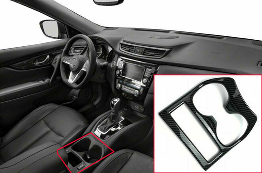 Carbon Fiber Front Water Cup Holder Frame Cover Trim For 2014-2020 for Nissan Rogue