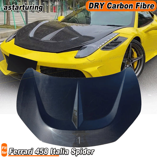 for Ferrari 458 Italia Spider 2011-15 DRY CARBON Front Engine Hood Bonnet Cover