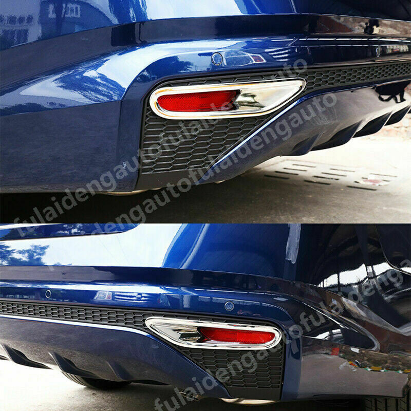 2Chrome Rear Bumper Fog Light Lamp Frame Cover Trim for Nissan Altima 2019-2022