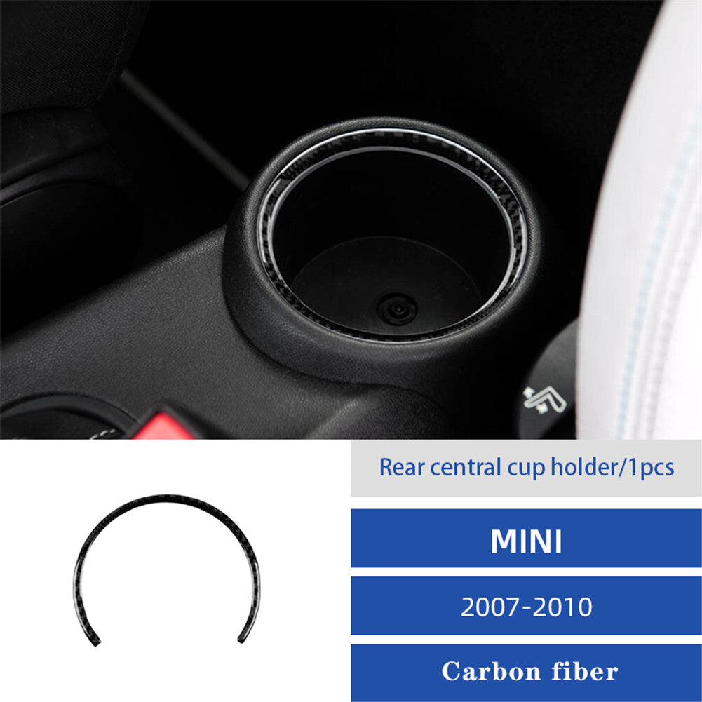 Carbon Fiber Rear Water Cup Holder Trim for Mini R56 R55 R57 2007-10