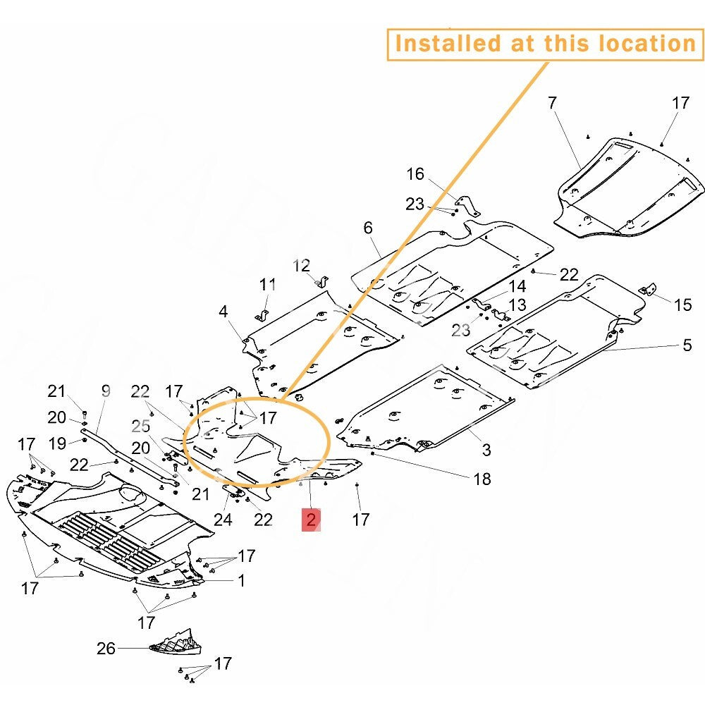 Equipment Manufacturer  for Bentley GT Flying Spur 2012+ Underbody Liner: 3W3825238