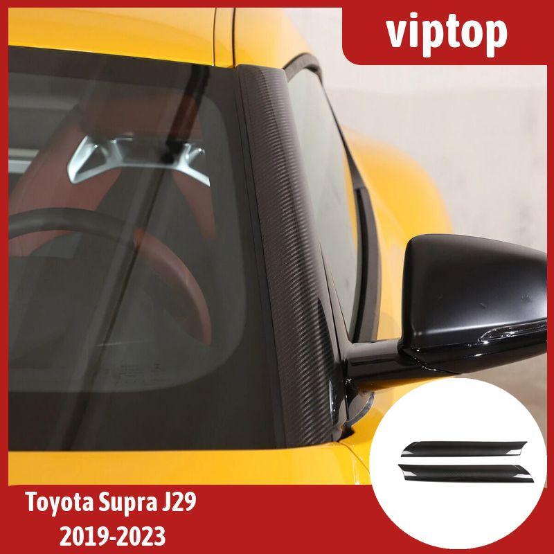 for Toyota Supra 2019-2023 Black Carbon Exterior A Pillar Panel Cover Trim