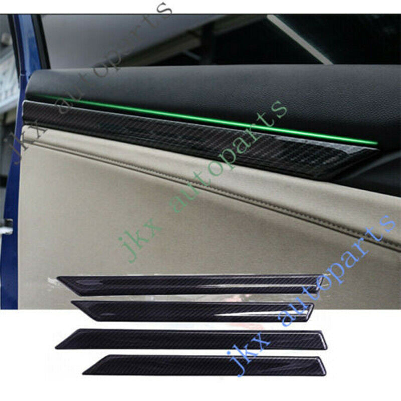 4x for Honda for Civic 10th 2016-2021 Carbon ABS Inner Door Panel Molding Strip Trim