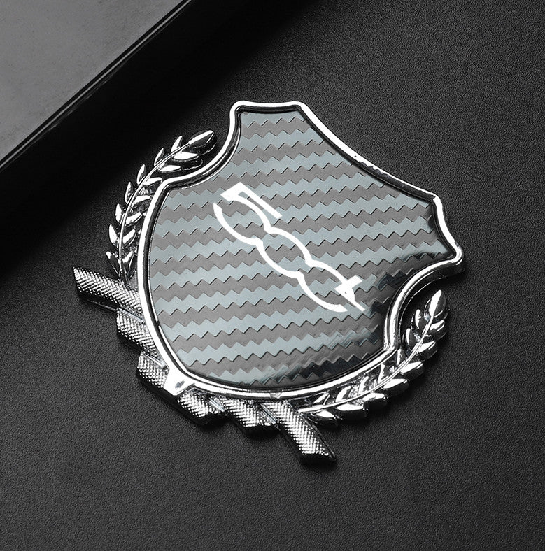 Metallic Carbon Side Fender and Window Badge Stickers for Fiat 500L Cars