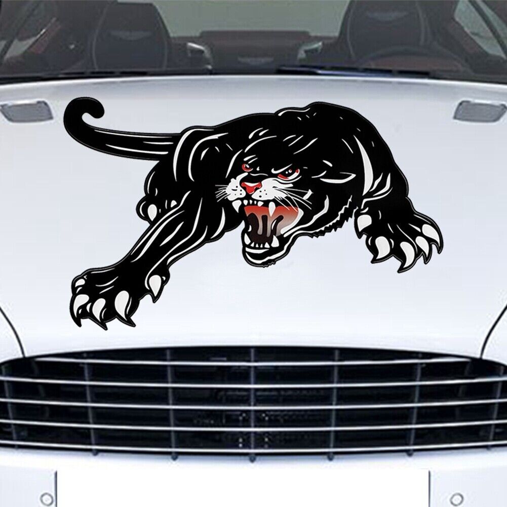 Car Truck Hood Side Body Vinyl Black Leopard Graphic Emblem Sticker DIY