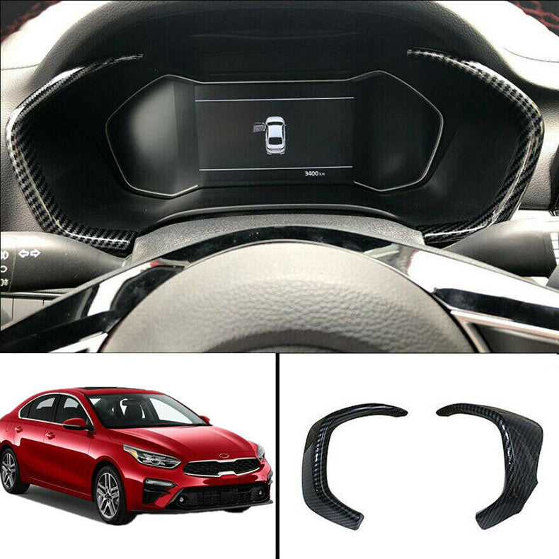 for Kia Forte 2019-2021 Carbon Fiber Inner Dashboard Instrument Frame Trim Cover
