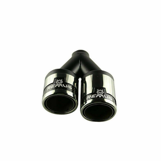 2PC 2'' ID 3.5'' outlet Car Exhaust Pipe Dual End Tips Universal Black Chrome