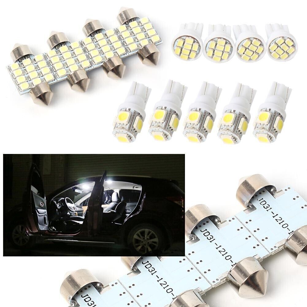 LED Lights Kit for Stock Interior Dome License Plate Lamps Marker 13PCs White US