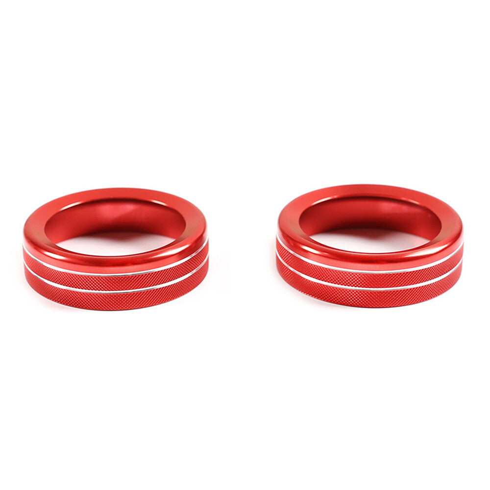 Alloy Red Car Volume Media Knob Ring Cover for Ford Ranger 2015-2018 Accessories