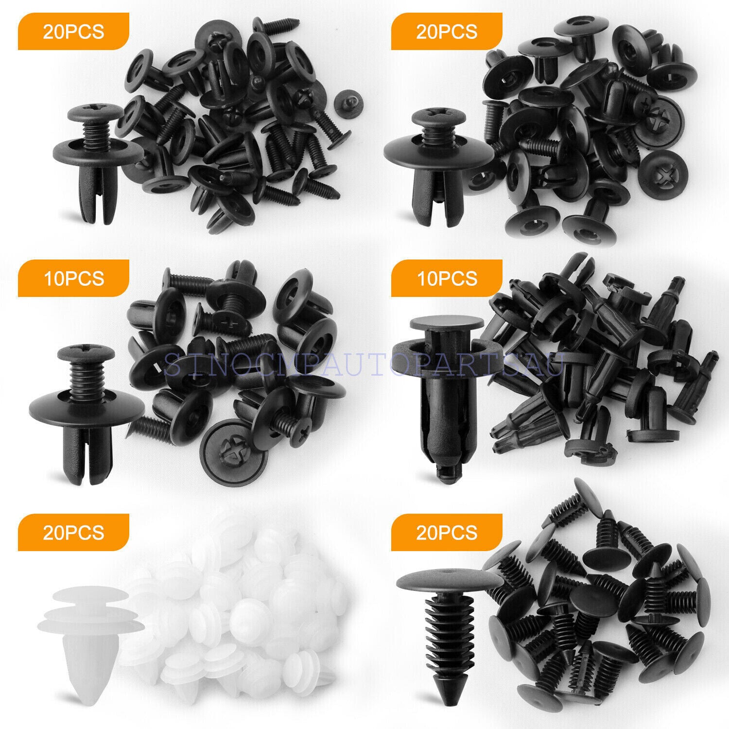01553-0038U 100pcs Plastic Trim Retainer Fastener Clips Push Pin Fender Bumper