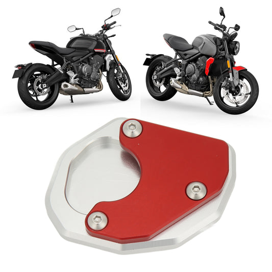 Auto Motorcycle Side Stand Enlarged Plate Aluminium Alloy Red Parts For 660