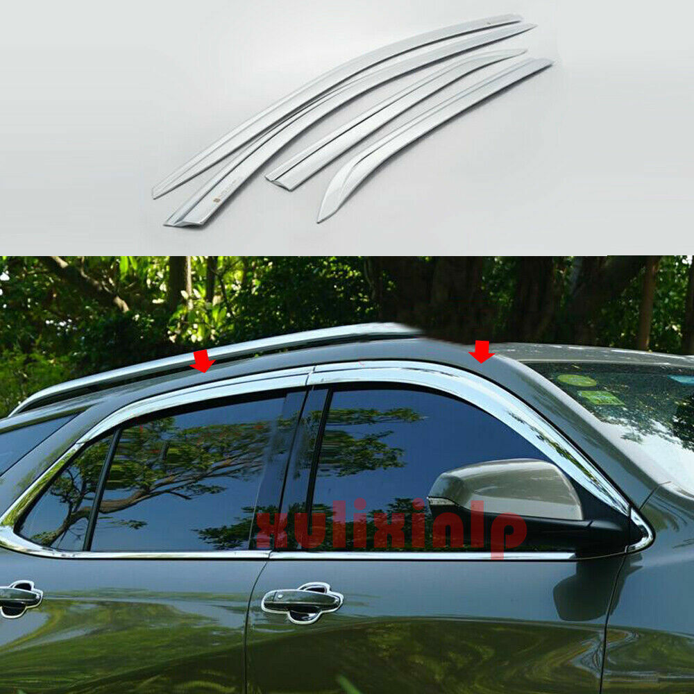 for Chevrolet Equinox 2018-23 Chrome Window Vent Visor Sun Rain Deflector Guard