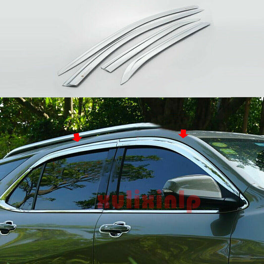 for Chevrolet Equinox 2018-23 Chrome Window Vent Visor Sun Rain Deflector Guard