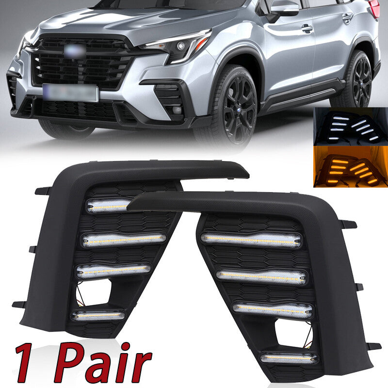 LED DRL Turn Signal Fog Lights Lamp Cover Trim Bezel Fit 2023-2024 for Subaru Ascent