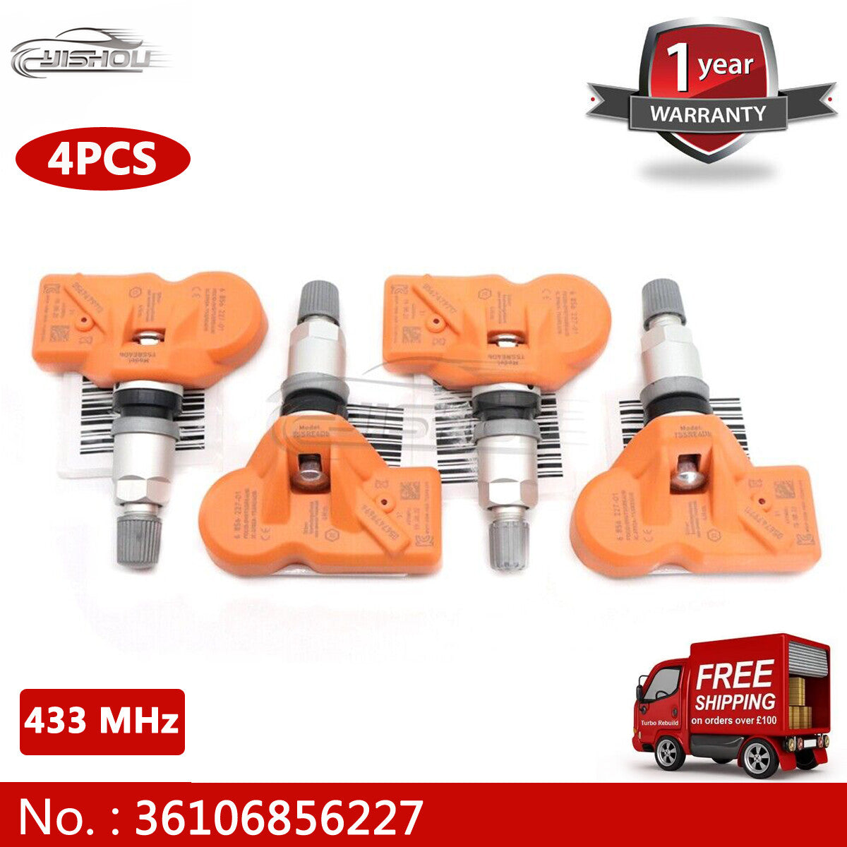 4-piece new tire pressure sensor kit TPMS 36106856227 for BMW for Mini TPMS 433MHz