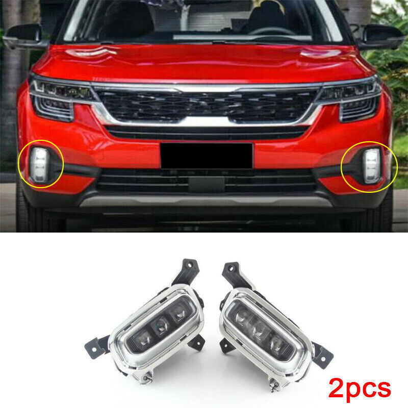 for Kia Seltos 2020-2023 LED DRL Daytime Running Lights Turn Signal Fog Lamps