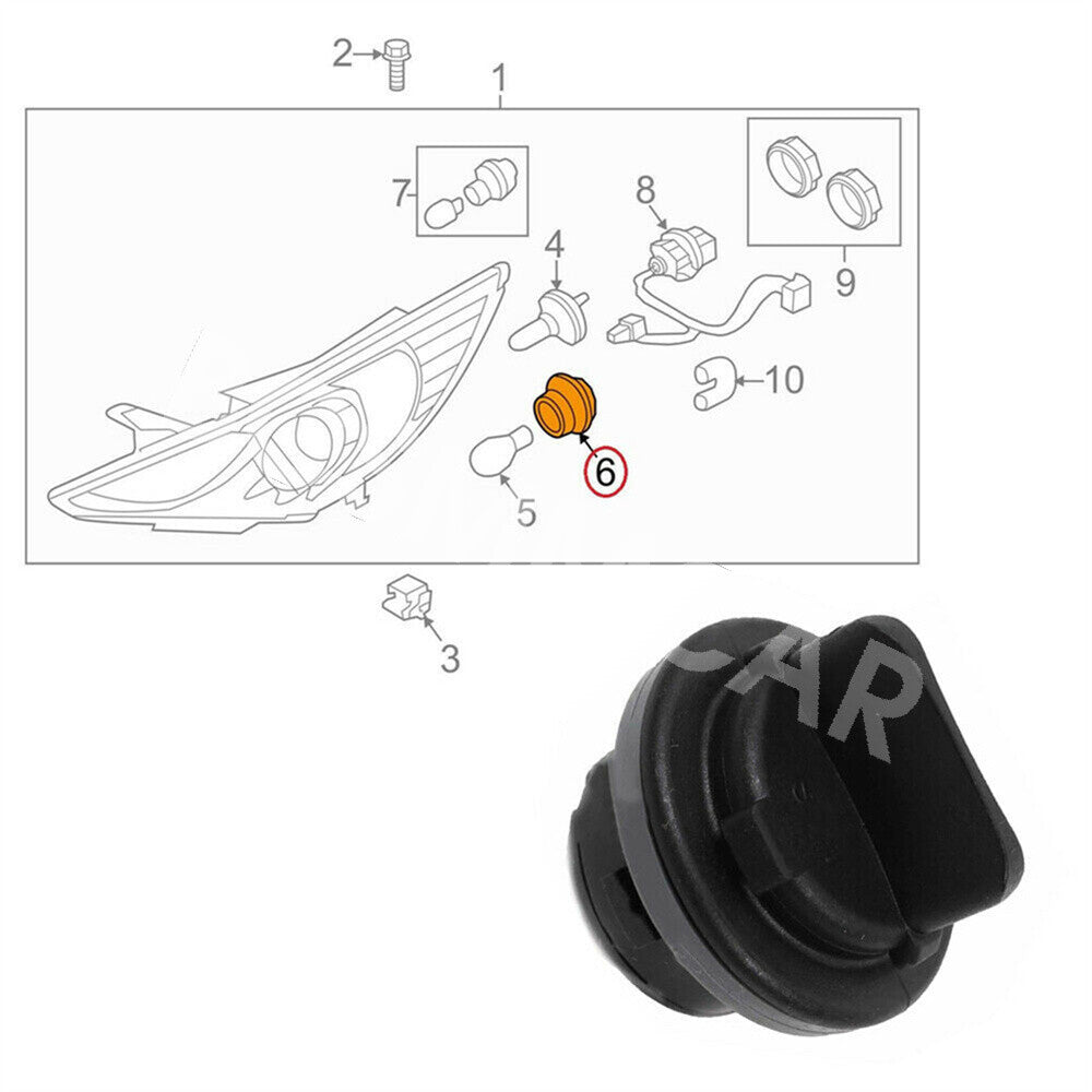 Turn Signal Lamp Adapter Light Bulb Holder Socket ABS Fit for Kia Soul 2013-2019