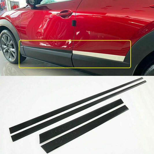 for Mazda CX-30 2020-22 Carbon Fiber ABS Side Door Body Molding Strip Trim Guard