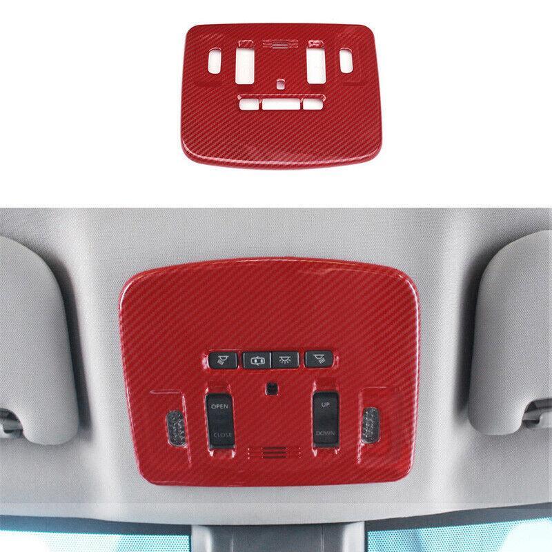 Red Carbon Fiber Front Reading Light Cover Trim 1pcs for Toyota for Avalon 2019-2021