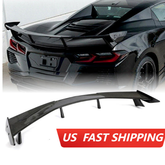 ABS Carbon Style For 20-23 for Chevrolet for Corvette C8 Rear Trunk High Spoiler Wing