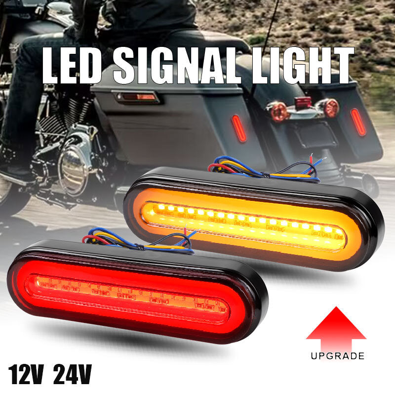 2X Motorcycle 5 LED DRL Brake Stop Turn Signal Tail Light Flowing For UTV ATV
