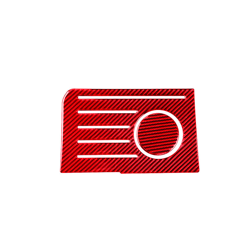 Red Carbon Fiber Central Storage Box Pad Cover Trim for Toyota Tundra 2014-2018