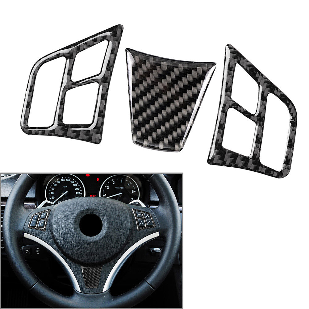 Steering Wheel Cover Trim Fit for BMW 3 Series E90/E91/E92/E93/E95 Carbon Fiber Look