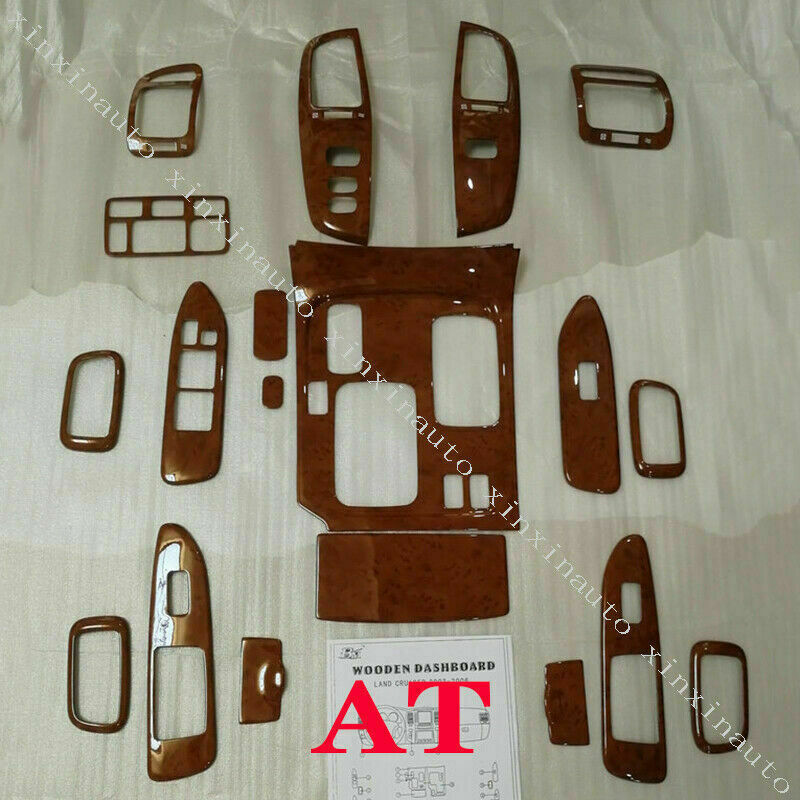 for Toyota for Land cruiser LC100 AT 4500 4700 2003-2007 Wood Grain Dash Trim Kit19