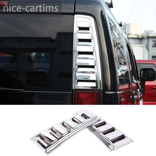 Chrome ABS Tailgate Leaf Taillight Lamp Vent Outlet Trim For HUMMER H2 2003-09