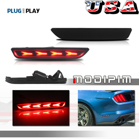 Black lens bone-shaped rear bumper side marker LED lights applicable to 2010-14 for Ford for Mustang
