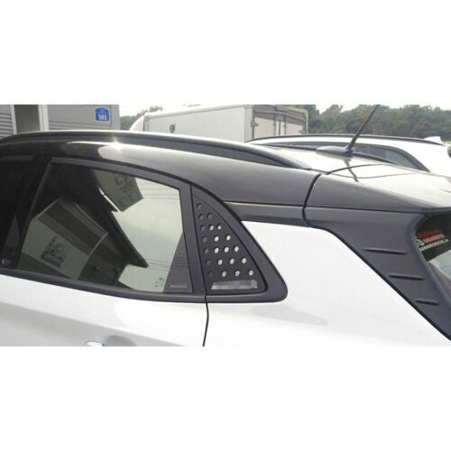 for Hyundai Kona 2018-2023 Black Rear Side Window Quarter Louver Cover Trim ABS