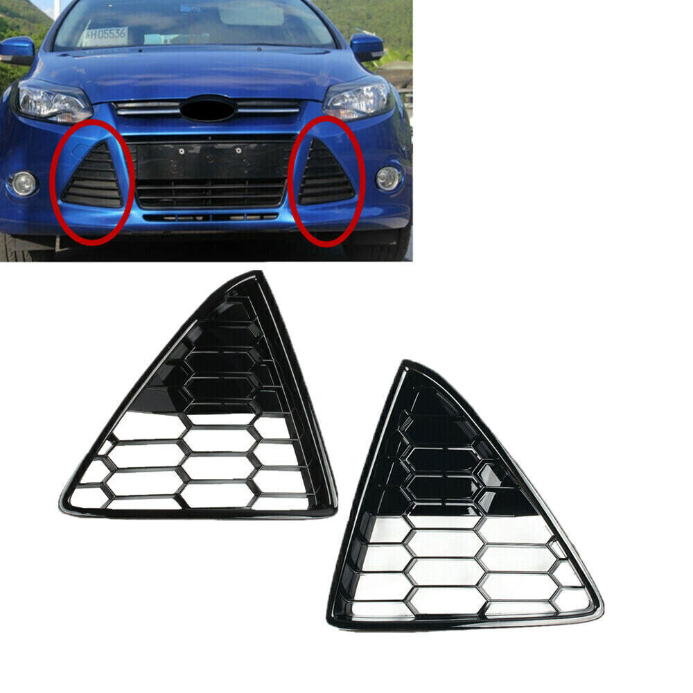 2X Honeycomb Left Right Front Lower Bumper Grilles Replace for Ford Focus 12-14
